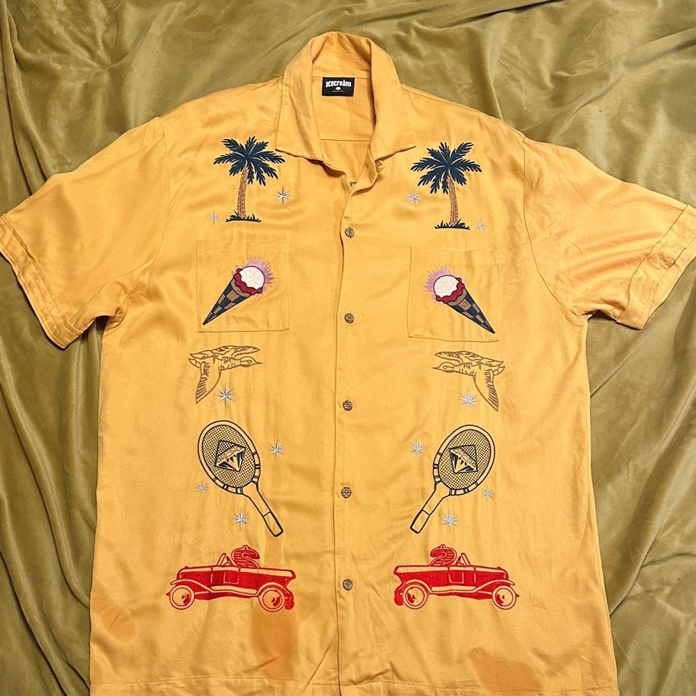 Icecream Golden Casual Shirt with Embroidery
